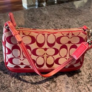 Red small coach bag